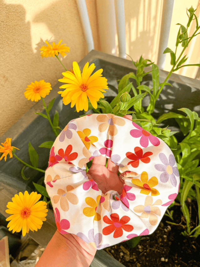 Chouchou femme, fille, bébé fleuris