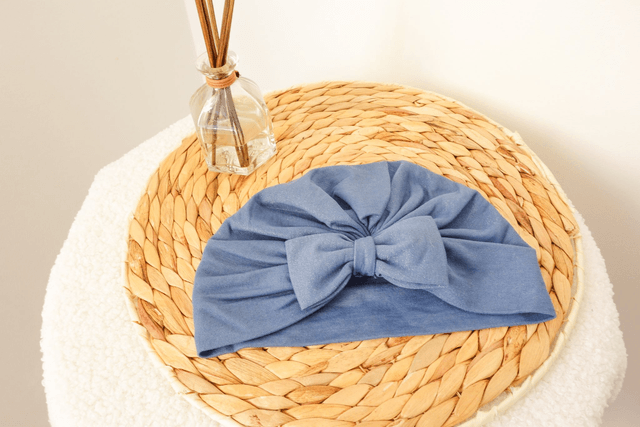 Turban en Jersey Bleu